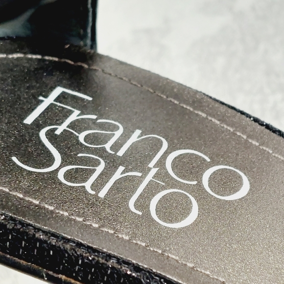 New Franco Sarto Rania 2 Black Faux Leather Stiletto Heel Sandals O707 - Picture 10 of 14